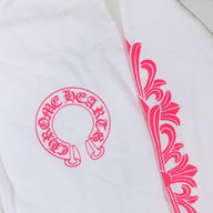 Chrome Hearts Horseshoe Logo Hoodie in White/Pink