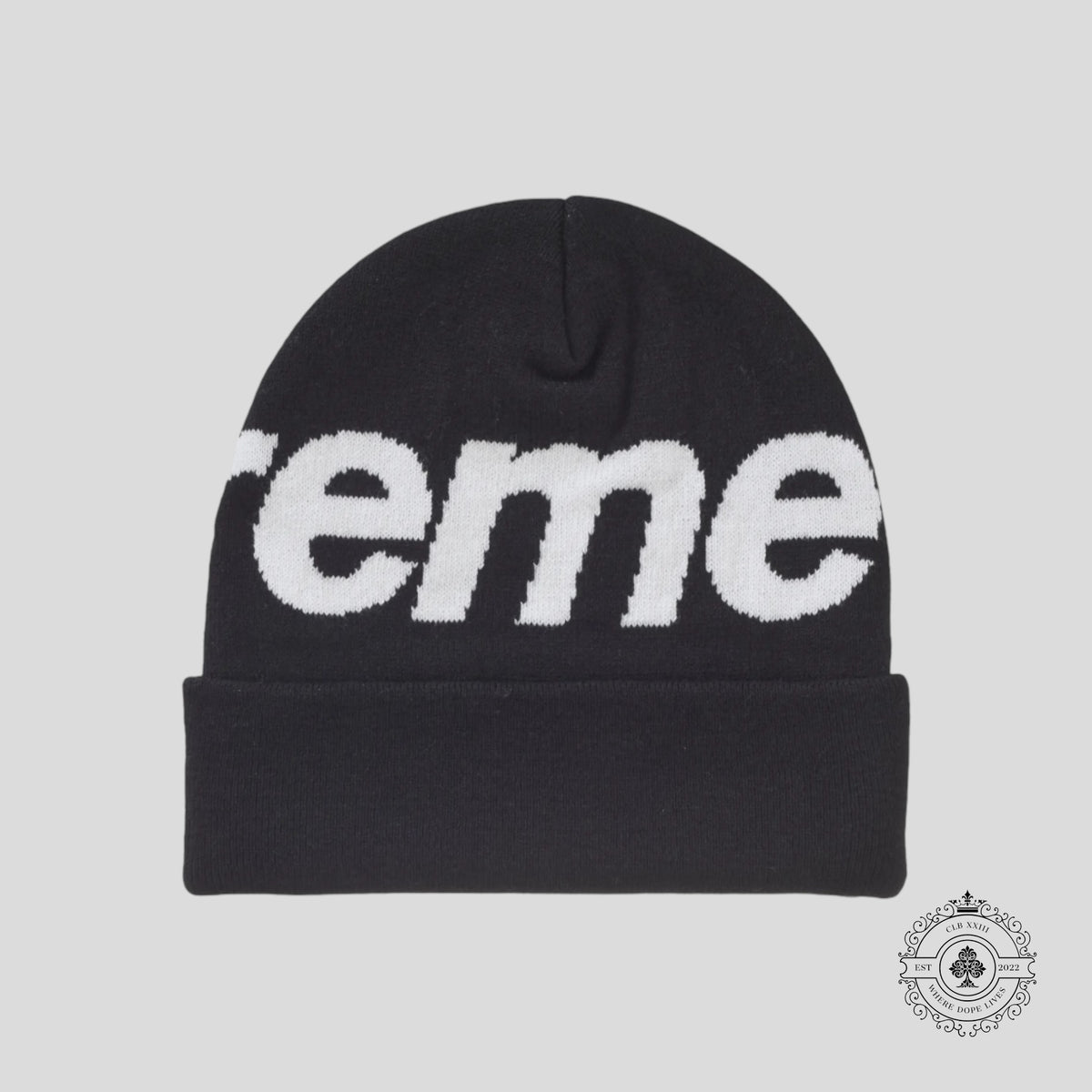 Supreme Big Logo Beanie (FW24) in Black