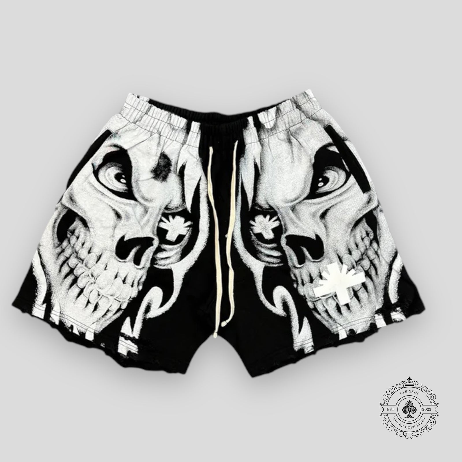 Vertabrae Skull Face Shorts