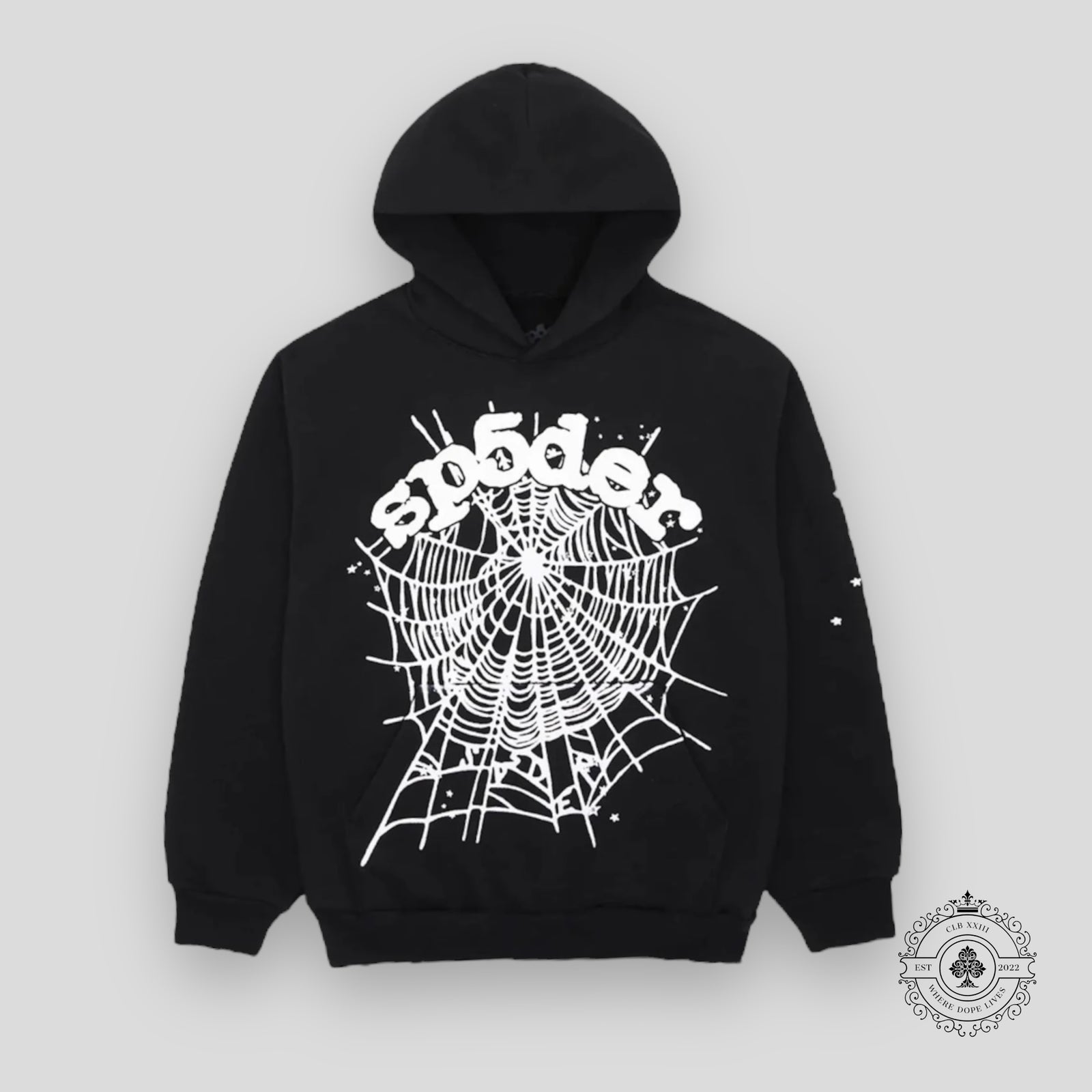 Sp5der OG Web Hoodie in Black
