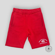 Chrome Hearts Cemetery Cross Embroidered Sweat Shorts in Red