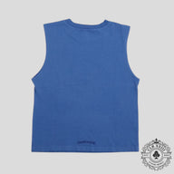 Chrome Hearts Women's Triple Cross Flocked Sleeveless Shirt in Blue