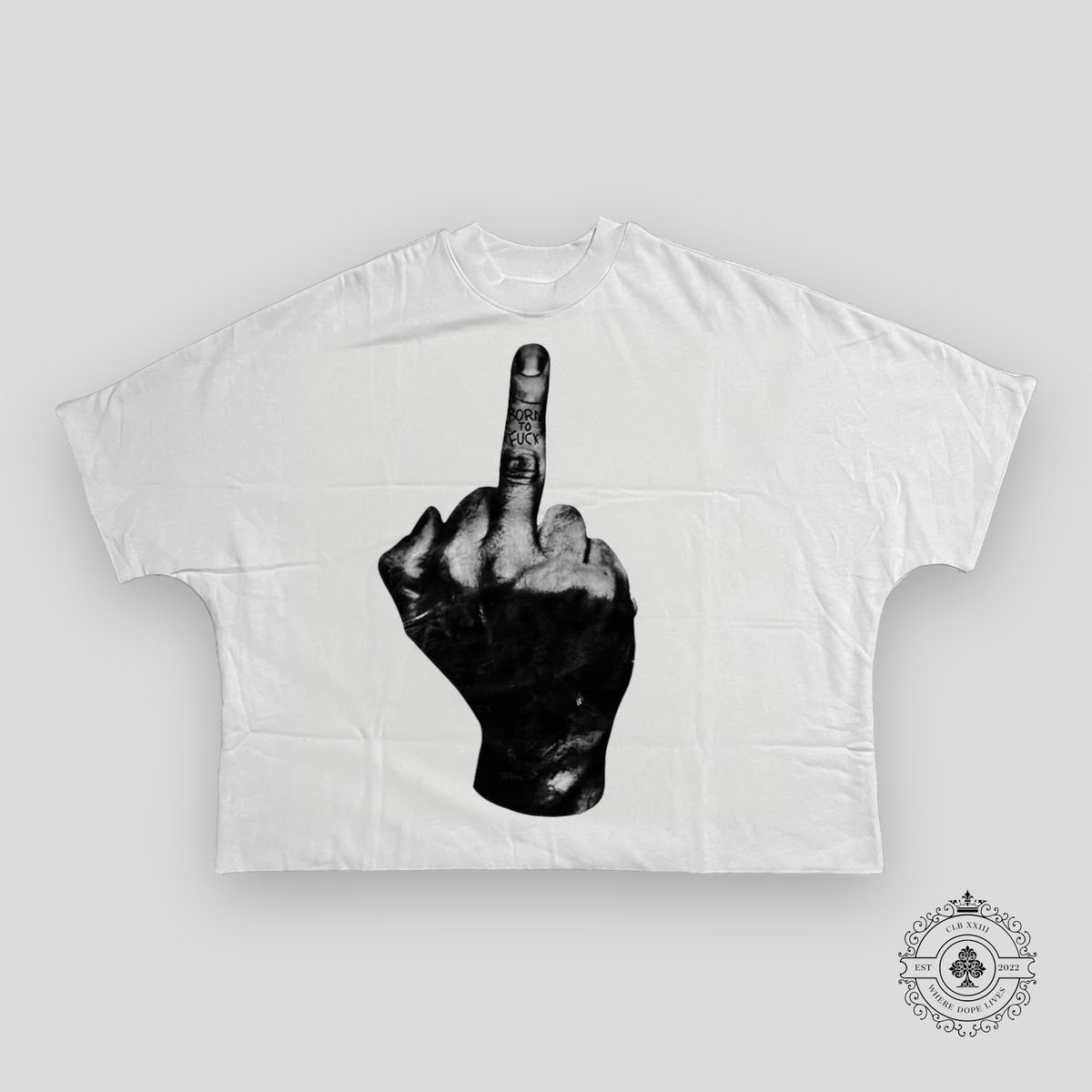 Billionaire Studios Born Middle Finger Tee in White