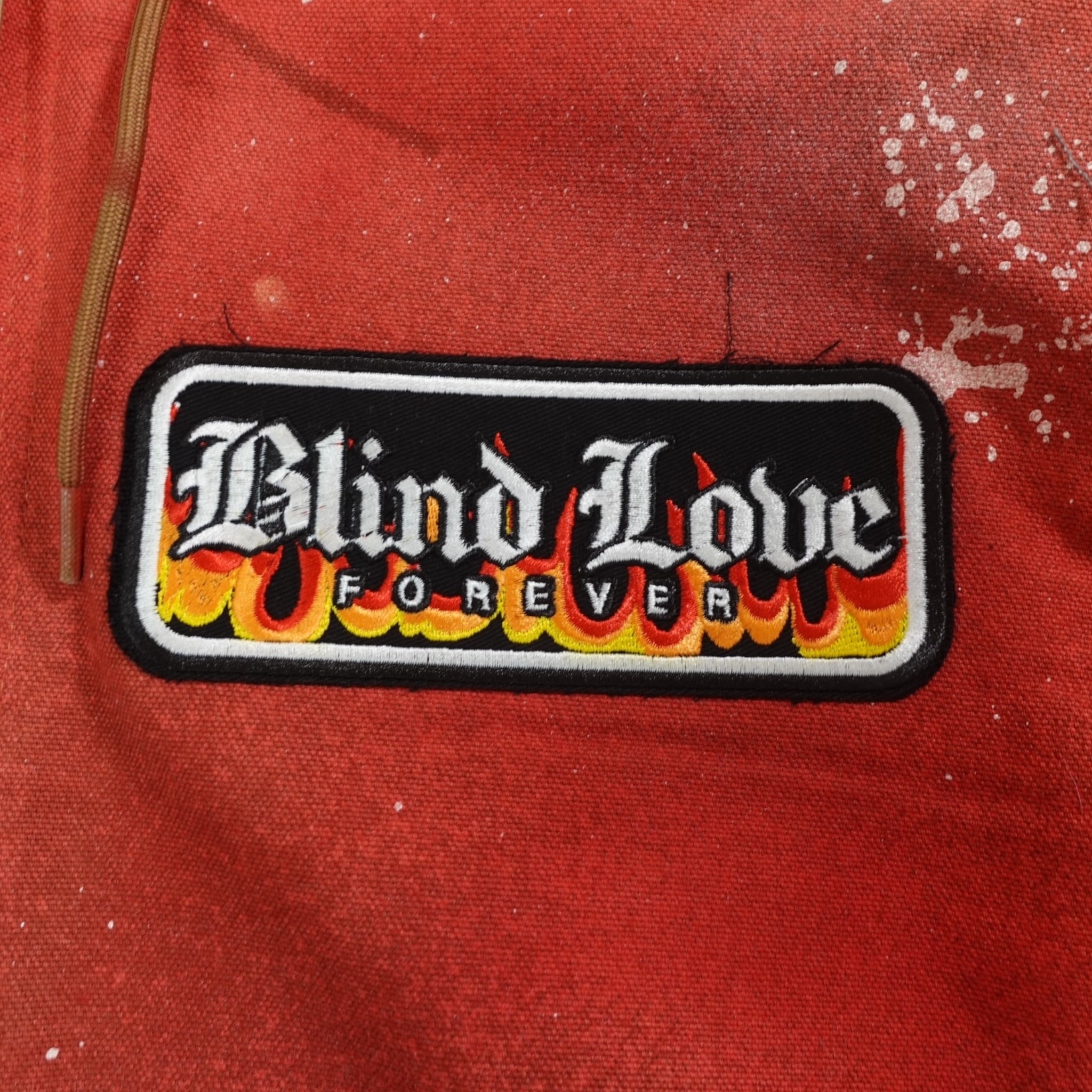 Blind Love Patchwork Carhartt Work Jacket in Red