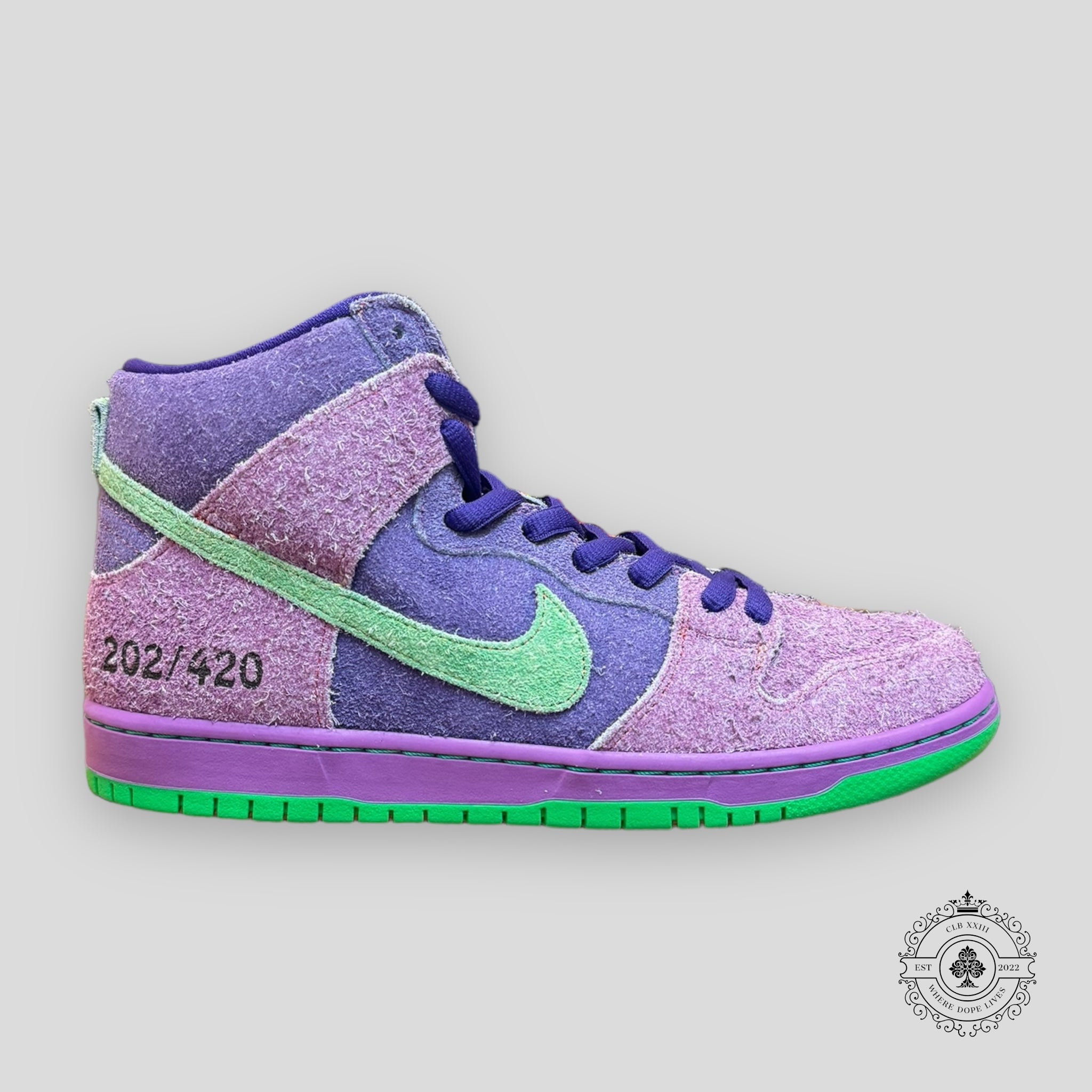 Nike SB Dunk High Reverse Skunk 420 (Regular Box)