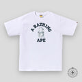 Bape Bleach Check College Tee in White
