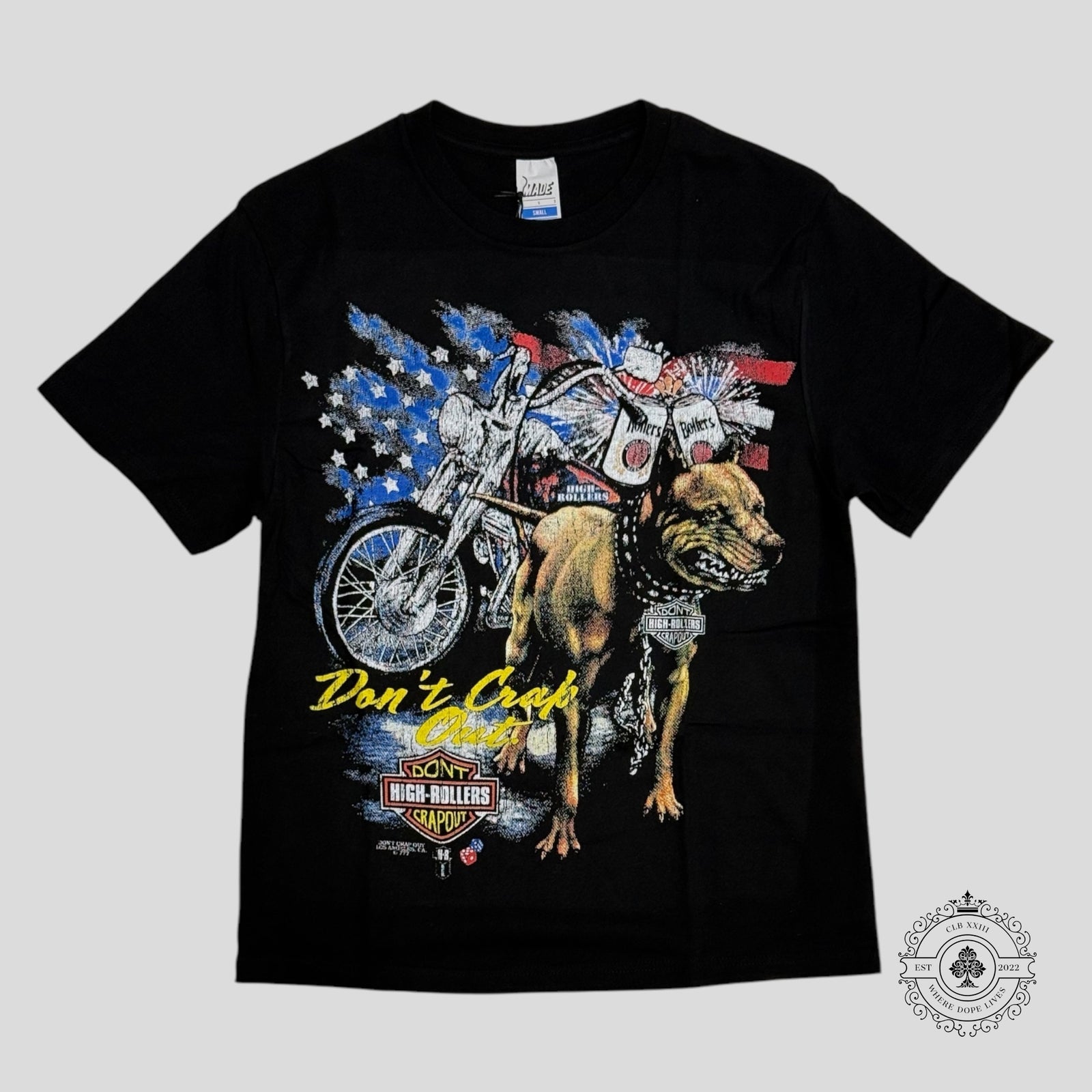 High Rollers Biker Tee in Black
