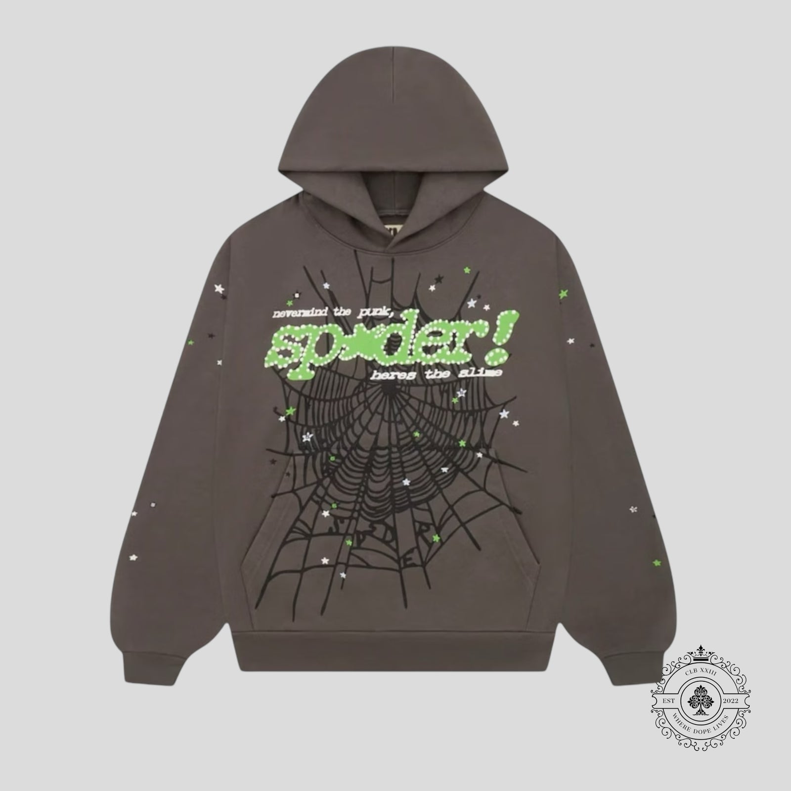 Sp5der Punk V2 Hoodie in Slate Grey