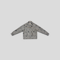 CLB XXIII Louis Vuitton grey monogram overshirt in a wool, silk, and cashmere blend with button-down front.