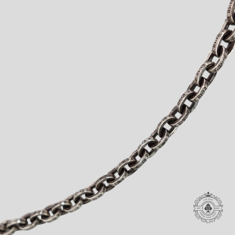 Chrome Hearts Paper Chain Necklace 24" in Silver