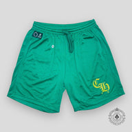 Chrome Hearts Mesh Shorts in Green / Yellow