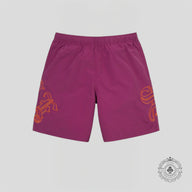 Supreme Old English Nylon Shorts in Plum Purple