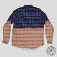 Amiri Bleached Flannel Button Up in Blue