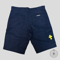 Chrome Hearts Nylon Leather Knee Shorts in Navy