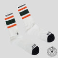 Chrome Hearts Striped Socks in White/Green