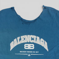 Balenciaga Maison Long Sleeve Tee in Teal