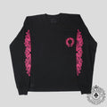 Chrome Hearts Horseshoe Logo Long Sleeve Tee in Black/Pink