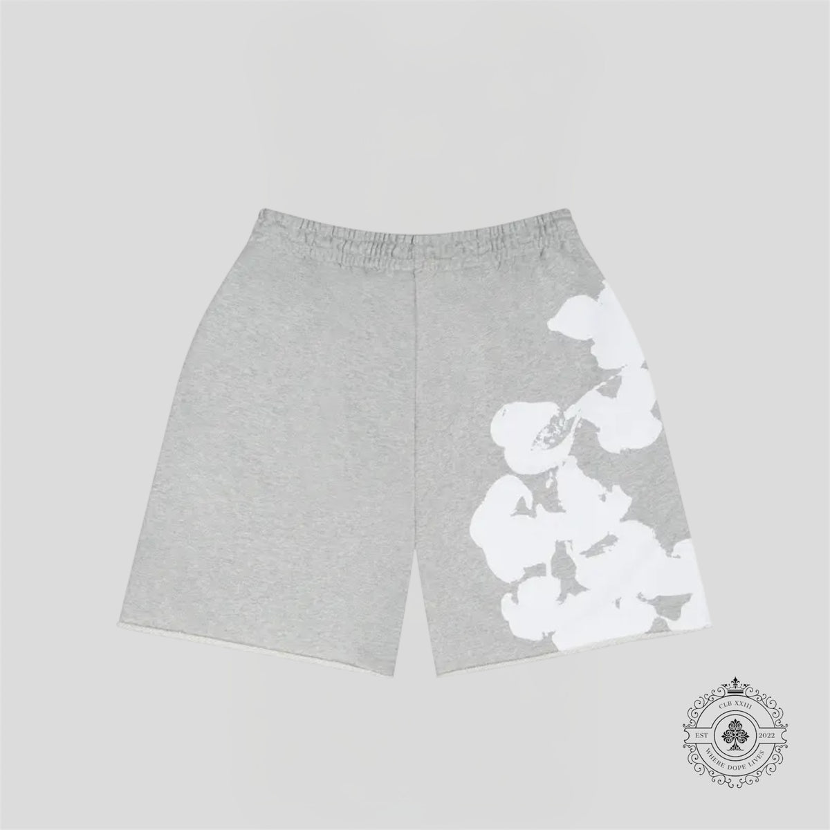 Denim Tears Core Jumbo Wreath Sweatshorts In Grey
