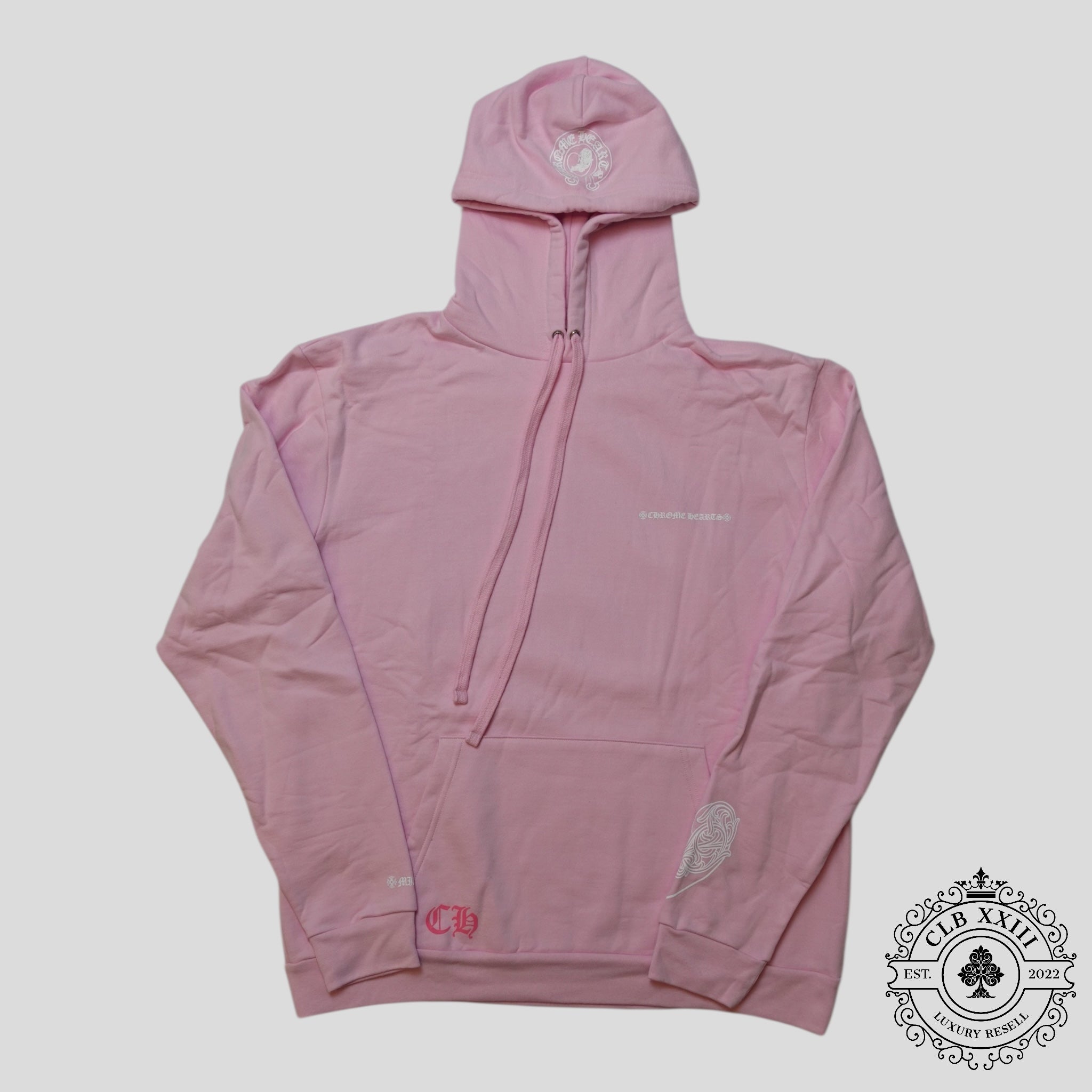 Chrome Hearts Art Basel Vine Heart Hoodie in Light Pink