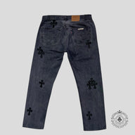 Chrome Hearts Levi Cross Patch Jeans in Black