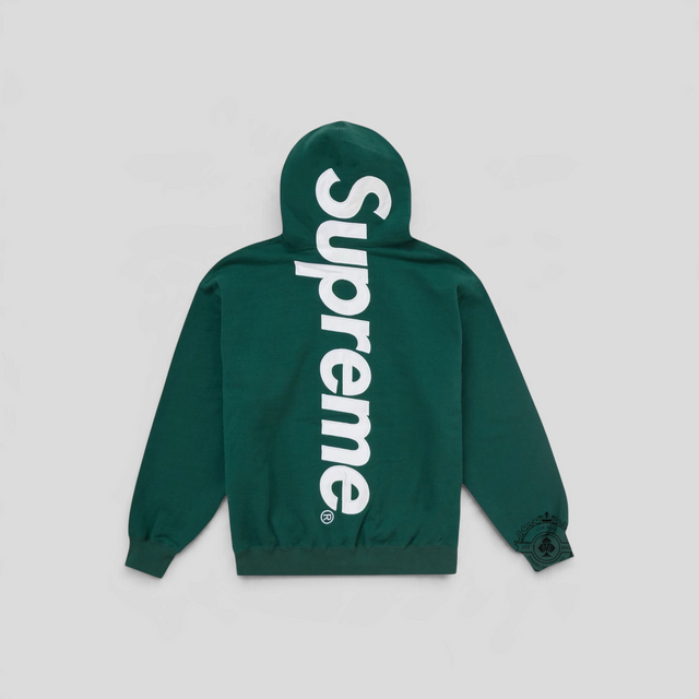Supreme Satin Applique Hooded Sweatshirt Dark Green