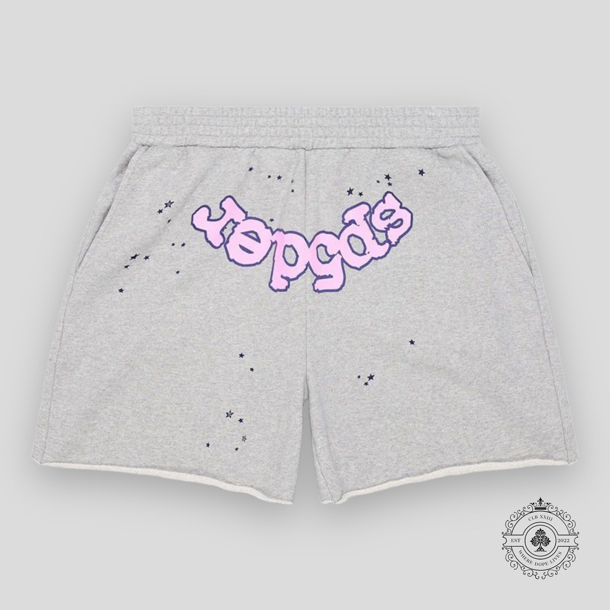 Sp5der OG Web Sweatshorts in Heather Grey