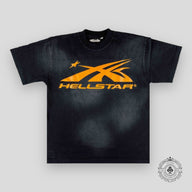 Hellstar Sport Logo Gel T-shirt in Black / Orange