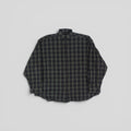 Balenciaga Oversized Cotton Flannel Button Up in Blue/Green