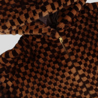 Louis Vuitton Damier Intarsia Mink Zipped Hoodie in Brown