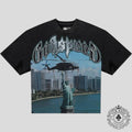 Godspeed JFK to MIA Tee in Black Wash