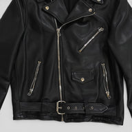 Laer Leather Biker Jacket in Black