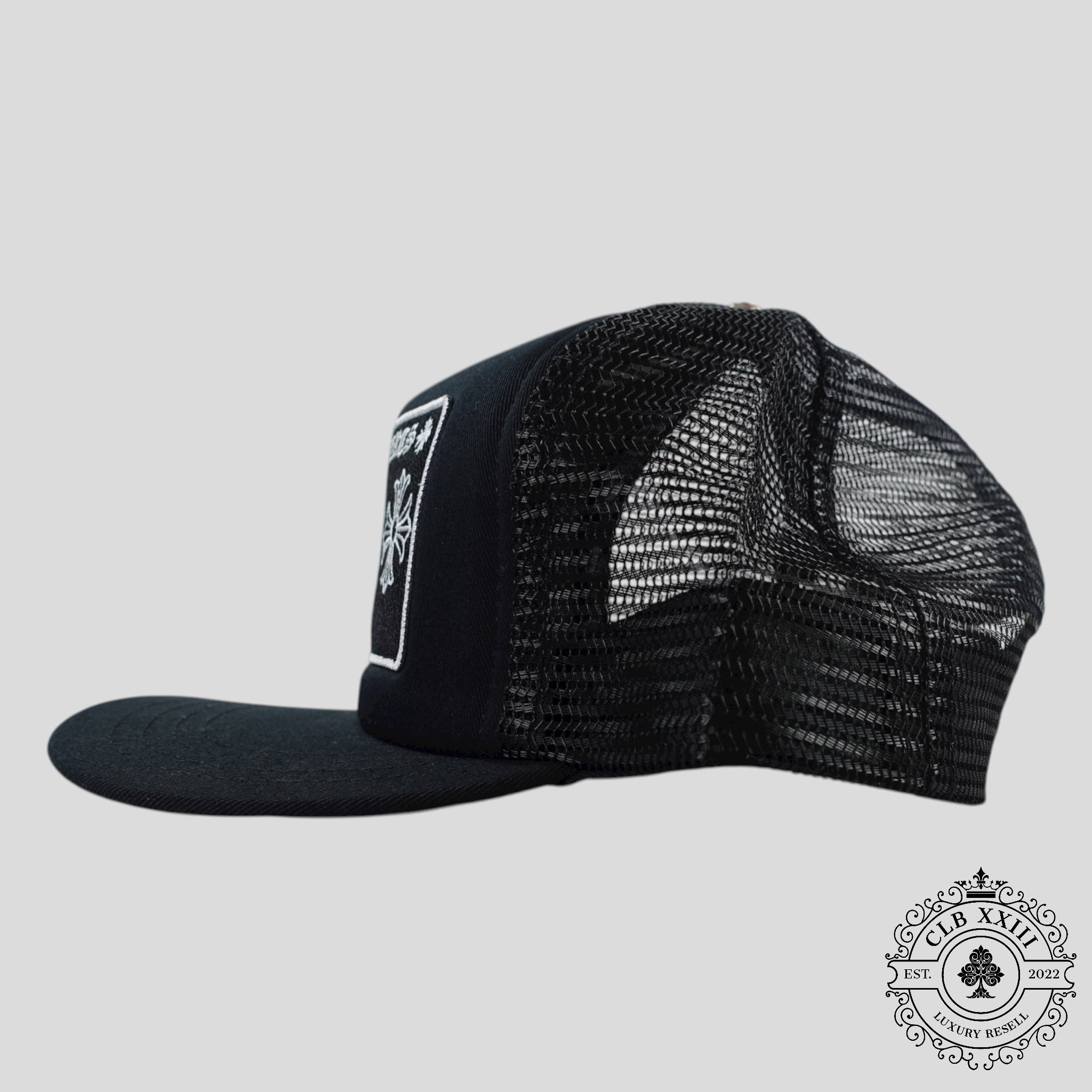 Chrome Hearts NYC CH Patch Trucker Hat in Black