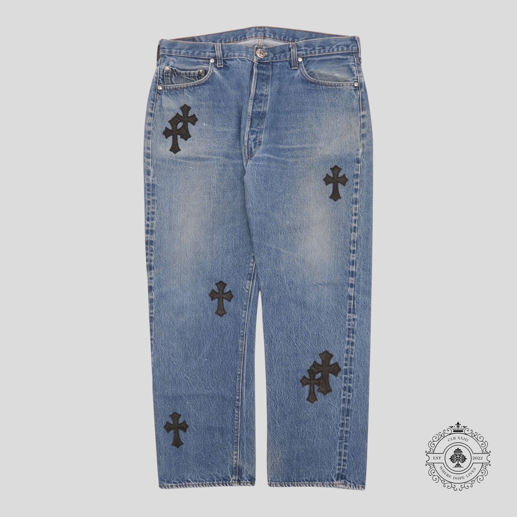 Chrome Hearts Cross Patch Levi 501 Jeans