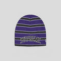 Supreme New Era Stripe Beanie in Purple