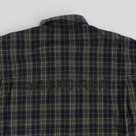 Balenciaga Oversized Cotton Flannel Button Up in Blue/Green