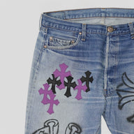 Chrome Hearts Levi's Stencil Cross Patch Jeans
