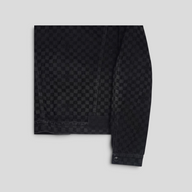 CLB XXIII Louis Vuitton black Damier flocked denim trucker jacket with checkered pattern and buttoned cuff