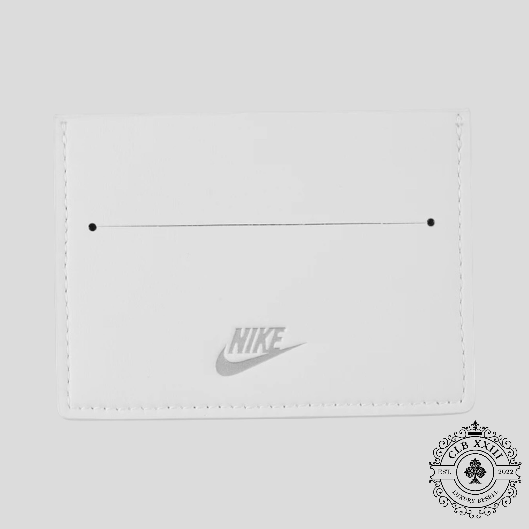 Nike Icon Air Force 1 Card Wallet in White & Metallic Silver