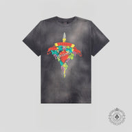 Saint Michael Beating Tee in Washed Black