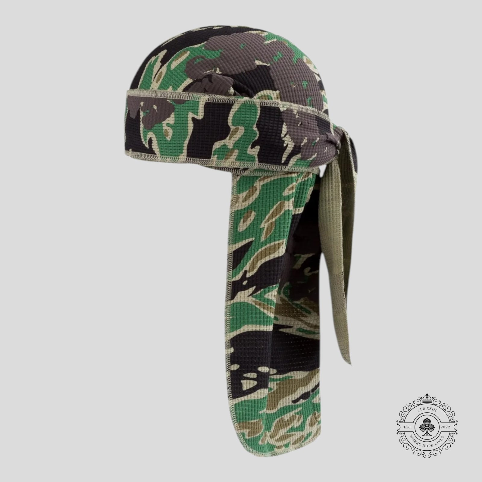 Denim Tears Camo Cotton Wreath Durag in Green