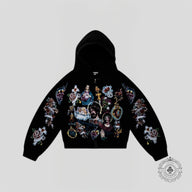 Righteous Risen King Cropped Zip Up in Black