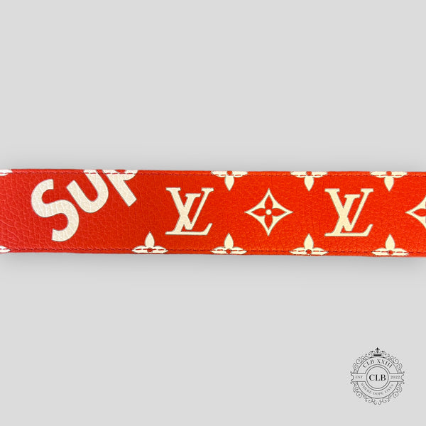 LOUIS VUITTON X SUPREME Monogram 40mm LV Initiales Belt 95 38 Red 873841