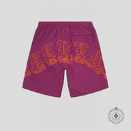 Supreme Old English Nylon Shorts in Plum Purple