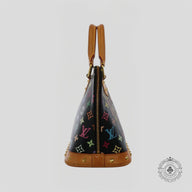 Louis Vuitton x Takashi Murakami Alma PM Monogram Handbag in Black