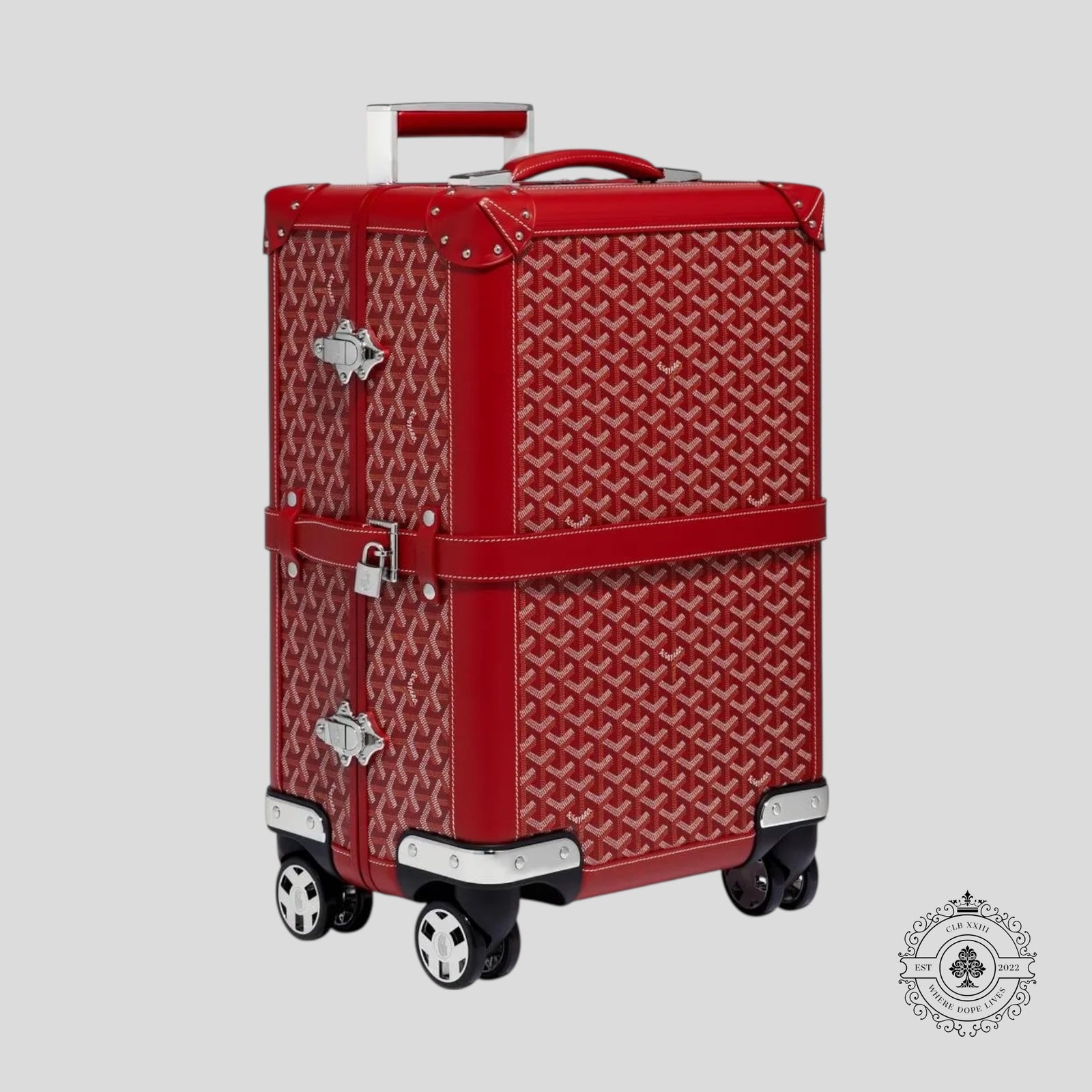 Goyard Bourget PM Trolley Travel Case in Red