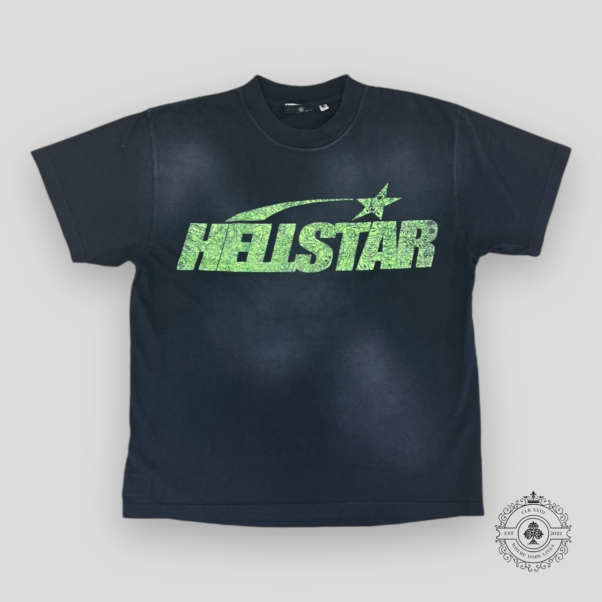 Hellstar Classic Logo Tee in Black/Green
