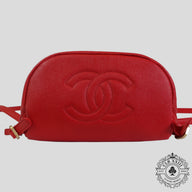 Chanel Caviar Leather Filigree Backpack in Red