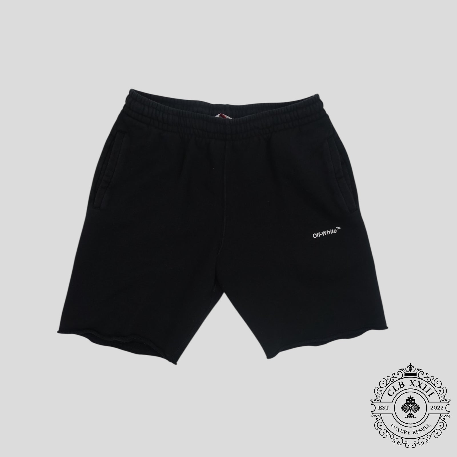 Off White Cut-off Shorts in Black