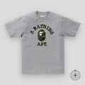 Bape 1st Camo College Tee in Grey / Green
