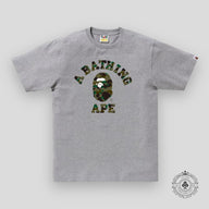Bape 1st Camo College Tee in Grey / Green